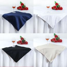 Table Napkin 50x50cm Square Satin Polyester Resuable Soft Smooth Fabric For Wedding Banquet Party Decoration