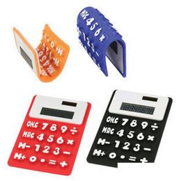 Calculators Mini Calcator Foldable Sile Solar Energy Creative Magnetic Student Card Calcadora School Office Tool Vt0210 Drop Deliver Dhaxh