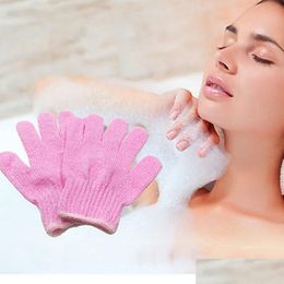 Bath Brushes Sponges Scrubbers Foam Body Cleaning Glove Bathroom Tool Mti Colours Gloves Exfoliating Wash Skin Spa Mas Cleaner Sho Dhmq6