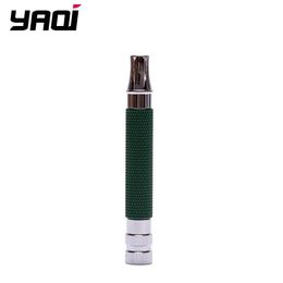 Blades Yaqi Bottle Green and Chrome Colour Brass Safety Razor Handle for Mens