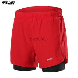 Men's Shorts ARSUXEO Men's Running Shorts Outdoor Sports Training Exercise Jogging Gym Fitness 2 in 1 with Longer Liner Quick Dry Workout J230531