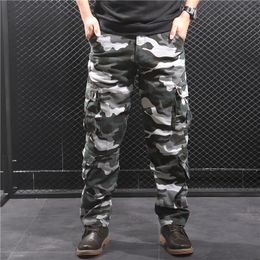 Pants Men's Camouflage Pants Cotton Military Cargo Camo Pants Multi Pocket Hip Hop Joggers Streetwear Overalls Army Combat Trouser