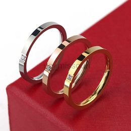 Band Rings Titanium Steel Round Zircon Rings For Women Minimalist Stainless Steel Thin Ring Jewellery Accessories Valentine'S Day Gifts J230531