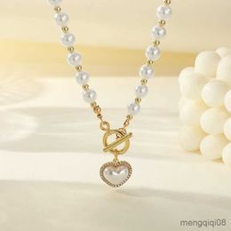 Pendant Necklaces 1pcs Gold Necklace Ladies Light Luxury Wind Super Fairy Love Heart With Diamonds Chain