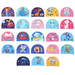 caps 2022 High Elastic Cute Cartoon Boys and Girls Clothing Children's Printed Swimming Hat P230531