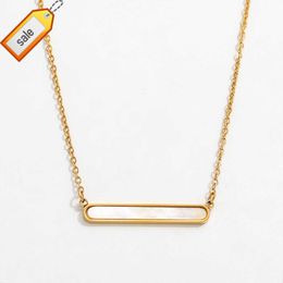 Joolim Jewelry 18K Gold Plated Shell Bar Pendant Choker Necklace Stainless Steel Jewelry Wholesale