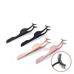 Brushes 1Pcs Eyelash Tweezers Beauty Makeup Tools Multifunction Stainless Auxiliary False Eyelash Curler Clip Make Up Accessories Tools