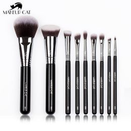 Brushes Makeup Cat Cosmetic Brush9Pcs Synthetic Hair Brushes SetPowder Foundation Highlighter Eyeshadow Eyebrow Make up Tools