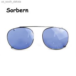 Sunglasses Fashion Tinted Coating Clip On Glasses For Women Men Polarised Sunglasses Depp Style Clip-On Round Sun Glasses Driving Shades L230523