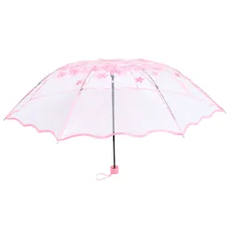 Umbrellas Transparent Folding Umbrella Sun Protection Travel Clear Outdoor Raining Day Sunny Foldable