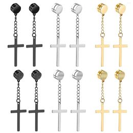 Stud Earrings 2pcs Punk Mens Strong Magnet Magnetic Cross Ear Set Non Piercing Fake Gift For Boyfriend Lover Jewelry