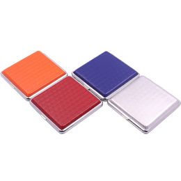 Colourful PU Leather Skin Cigarette Case Herb Tobacco Preroll Rolling Stash Box Elastic Band Smoking Lighter Container Holder Shell Portable Pocket Container DHL