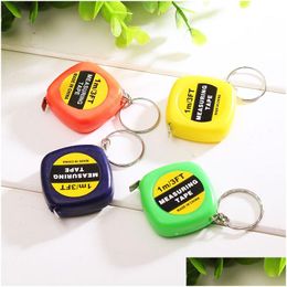 Tape Measures Mini 1M Measure With Keychain Small Steel Rer Portable Pling Rers Retractable Flexible Gauging Tools Dbc Drop Delivery Dhqya