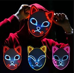 Party Masks Demon Slayer Tanjirou Mask Sabito Mascarilla Anime Makomo Cosplay Masques Halloween Costume Mascaras LED Wholesale