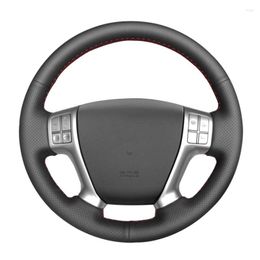 Steering Wheel Covers DIY Black Leather Car Cover For IX55 Veracruz 2012 2011 2010 2023 Accessories