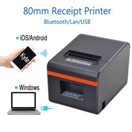 Printers 80mm Thermal Printers POS Receipt Printer With Auto Cutter Bluetooth USB Ethernet Port For Kitchen Restaurant Store