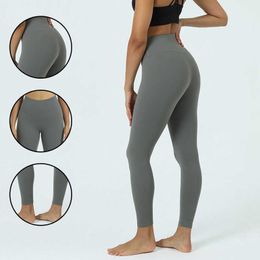 LL Women's High-Waist Legging For Yoga Workout Running Fitness Gym Underwear Workout Leggings Inside Pocket Sports Seaml Pants