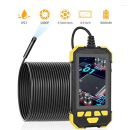 8mm Digital Industrial Far Focus Endoscope HD 1080P 4.3 Inch LCD Screen IPS Handholod IP67 Waterproof Semi-Rigid Cable Borescope