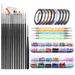 Nail Art Kits Acrylic Brushes Tool For Manicure Nails Brush Painting Drawing Dotting Decoration Design Pen Accesorios Machine Kit Set