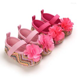 First Walkers Girls' Baby Shoes Born Flower Cotton Sole Casual Canvas Cute Elegant Princess