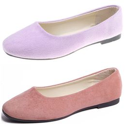 Fashionable candy colored flat bottomed work shoes red silver comfortable suede cloth faced women's shoes, student shoes