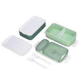 Dinnerware Sets Lunch Meal Box Microwave Oven Available Double Layer Practical Bento 304 Stainless Steel ABS No BPA For Dormitory