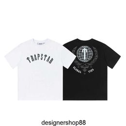 2023fw High Quality Designer Men's T-shirts Trapstar Arch Font Definition Printed Round Neck Short Sleeve T-shirt