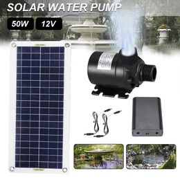 Pumps 50W 800L/H Brushless Solar Power Water Pump Set Ultraquiet Submersible Water Pump Motor Fish Pond Garden Fountain Decoration