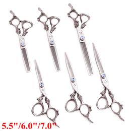 Tools 5.5 6 7 Hair Scissors Professional High Quality for Dogs Hair Cutting Salon Thinning Scissors Hairdressing Baber Shers Set 9108#