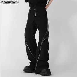 Men's Pants Fashion Casual Style New Men Pants INCERUN Loose Comfortable Trousers Stylish Male Hot Sale Zipper Split Micro Pull Pants S-5XL L230520