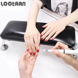Pillow Lootaan Hand Pillow Rest Superior Quality Black Genuine Leather Manicure Table Hand Cushion Pillow Holder Arm Rests Tools