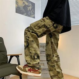 Pants 2022 Outdoor Camouflage Baggy Men Cargo Pants Y2K Clothes Side Pockets Women Casual Sport Straight Loose Long Trousers Pantalon