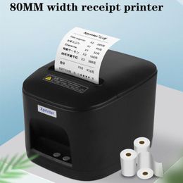 Printers Xprinter 80mm Thermal Printer Penerimaan Tiket POS dengan Pemotong Otomatis untuk Dapur USB/Ethernet Mendukung Laci Uang Tuna