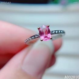 Cluster Rings KJJEAXCMY Fine Jewelry 925 Sterling Silver Inlaid Natural Pink Sapphire Ring Fashion Girl's Support Test