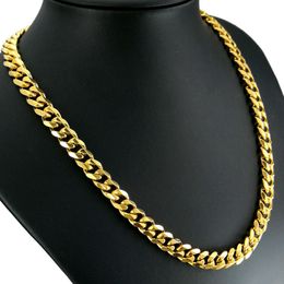 9mm Hexahedral grinding Men's 18K Gold Plated Cuban Miami Necklace