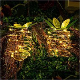 Other Festive Party Supplies Night Pineapple Solar Lights Colorf Waterproof Led Light Garden Hanging Lamp Fairy Art Home Decoratio Dh1Ta