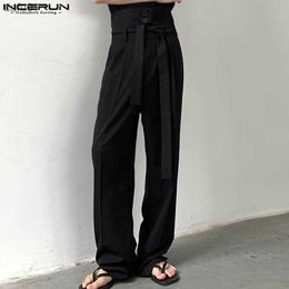 Men's Pants Casual Fashion Hot Sale Trousers Men High Waist Belt Pant Stylish Streetwear Hot Sale Solid Comfortable Straight Pantalons S-5XL L230520