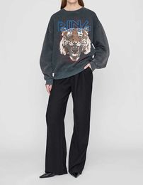 Plus Size AB Felpa di design di alta qualità Stampa maglione lavato stir Fry Maglioni vintage Pullover con cappuccio