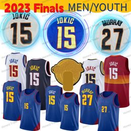 2023 Finals Patch Jokic Murray Basketball Jersey 1 Michael Porter Jr. Navy Jamal Murray Blue White Stitched Jerseys Maillots de basket Men Kids Custom S-XXXL