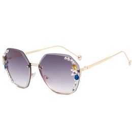 Sunglasses Women Luxury Sun Glasses For Womens Fashion Woman Sunglass Trendy Ladies Vintage Sunglases Rhinestone Oversized Rimless Designer Sunglasses 2K2D88