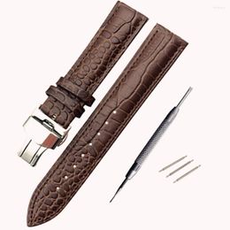 Watch Bands Watchband 14mm 16mm 18mm 20mm Calf Genuine Leather Band Butterfly Buckle Strap Bracelet Accessories Wristbands