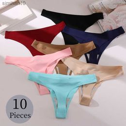 Briefs Panties BZEL Solid Female Thongs Silk Satin Women's Panties Sports Seamless Underwear Sexy Lingerie Girls Hot G-Strings Underpants Tanga L230518