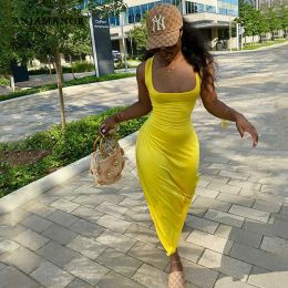 Casual Dresses Sexy Hollow Out Backless Maxi Dress Womens Clothes Sleeveless Long Summer Dresses for Women Casual Vestidos