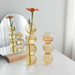 Vases Glass Flower Vase For Home Decor Tabletop Terrarium Table Ornaments Floral Nordic