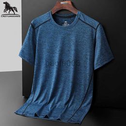 Men's T-Shirts T-shirt men L-6XL 7XL 8XL summer new Quick dry Short sleeve t-shirts mens Running Top stretch Fitness Men's casual t shirt 2015 J230531