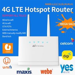 Routers 4G WiFi Wireless Router Wireless Modem 300Mbps External Antennas with SIM Card Slot Internet Connexion for Home Office