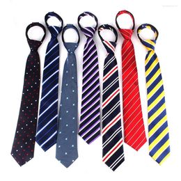 Bow Ties Zipper Neck For Men Women Wedding Tie Groom Suits Slim Boy Girls Skinny Necktie Striped Neckties Gifts