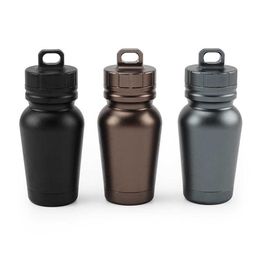 water Aluminium alloy tank medical sealed capsule outdoor camping EDC tool waterproof bottle P230530