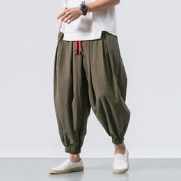 Men's Pants Men Harem Ankle-banded Trousers Elastic Waist Loose Soft Casual Trendy Clothes Daily Wear