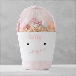 Other Event Party Supplies Cartoon Canvas Bunny Bucket High Quality Diy Kid Gift Storage Basket Creative Portable Easter Candy Con Dhg9S